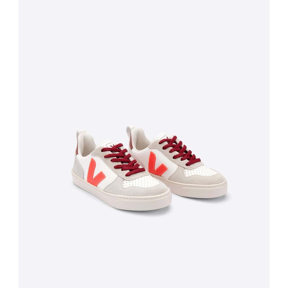 Veja V-10 BONTON Sneakers Kinderen White/Orange | BE 838UZG